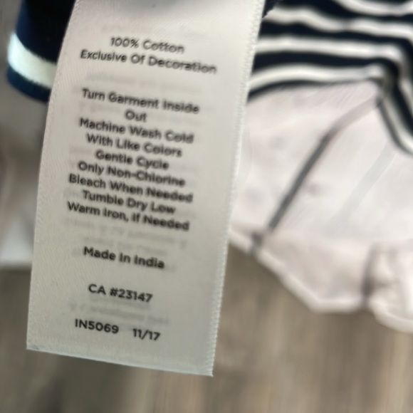 Talbots Woman’s Navy Striped Embellished V-Neck Long Sleeve Dress Size 2X New - Picture 15 of 16